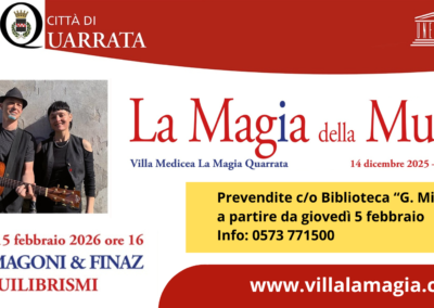 15 febbraio, ore 16, Villa Medicea La Magia: Petra Magoni & Finaz in “Equlibrismi”