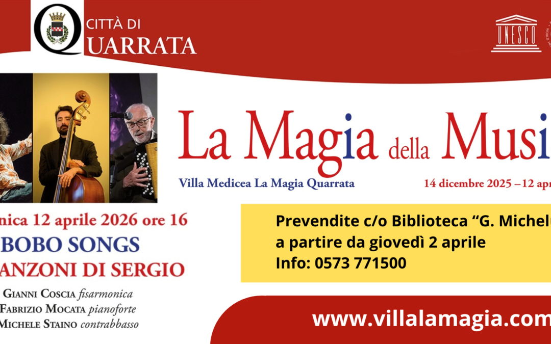 12 aprile, ore 16, Villa Medicea La Magia: Bobo songs – Le canzoni di Sergio”
