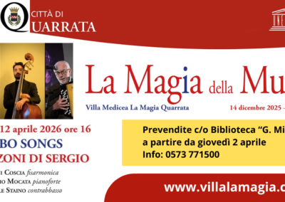 12 aprile, ore 16, Villa Medicea La Magia: Bobo songs – Le canzoni di Sergio”